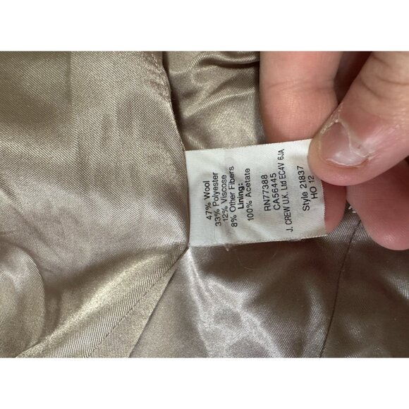 J CREW Lady Day Coat‎ Wool Blend Size 0 Peacoat Classic City Professional Office - Picture 10 of 13